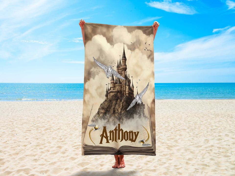 Magic Wizard, Custom Starry Night Towel, Valentine's Day Gift, Wizard Towel, Magic School