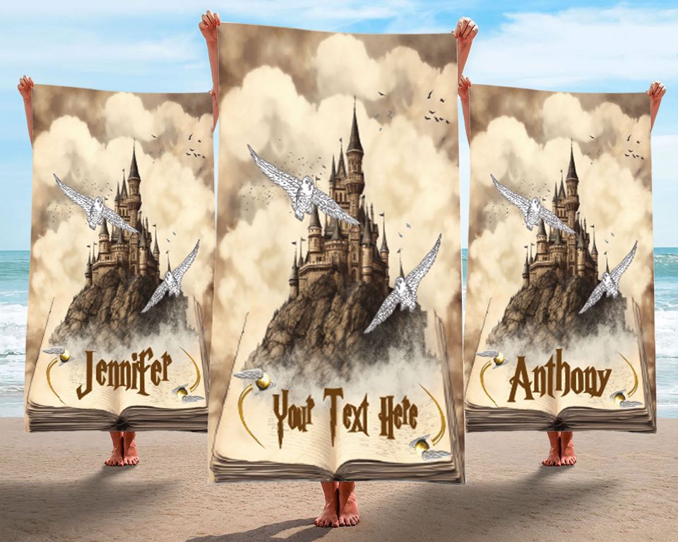 Magic Wizard, Custom Starry Night Towel, Valentine's Day Gift, Wizard Towel, Magic School