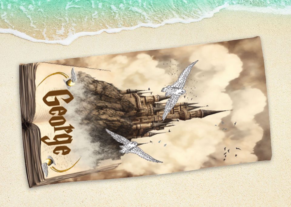 Magic Wizard, Custom Starry Night Towel, Valentine's Day Gift, Wizard Towel, Magic School