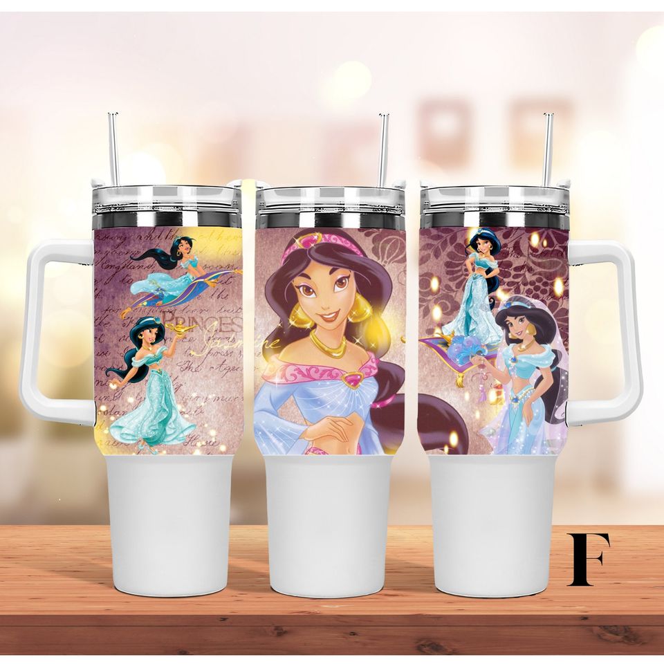 Custom Personalized gift Disney Princess Jasmine 40oz Tumbler with handle