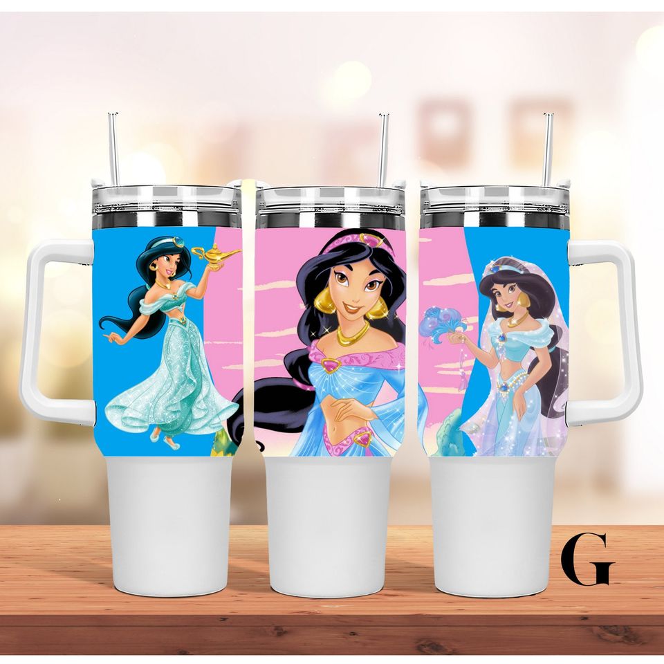 Custom Personalized gift Disney Princess Jasmine 40oz Tumbler with handle
