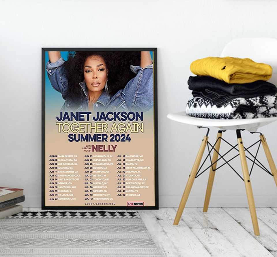 Janet Jackson Together Again Summer Tour 2024 Poster  Minimalist Poster, Birthday Gifts, Home Decor, Fan gifts, unframed poster