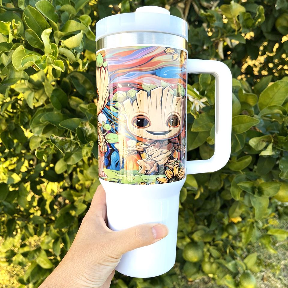 Custom Personalized gift Disney Marvel I Am Groot 40oz Tumbler with handle