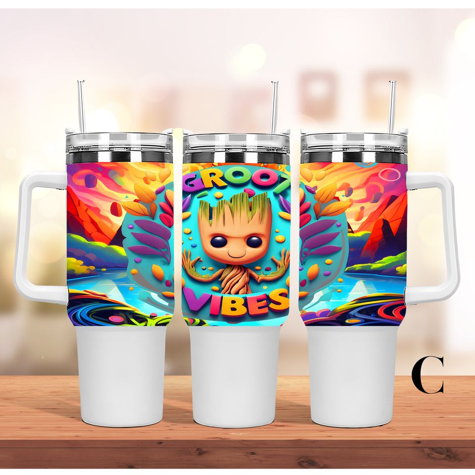 Custom Personalized gift Disney Marvel I Am Groot 40oz Tumbler with handle