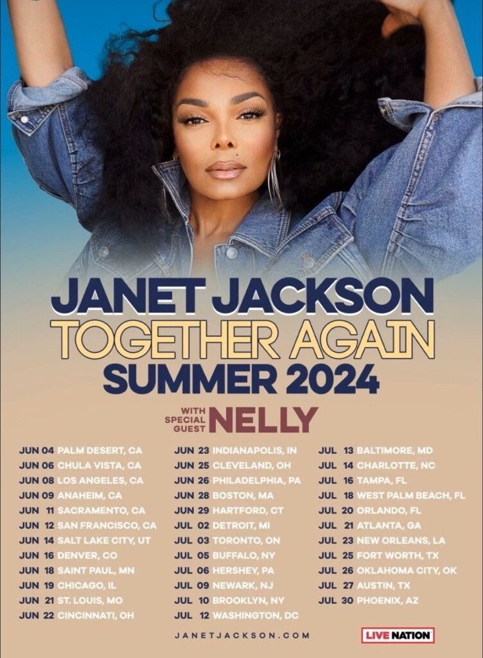 Janet Jackson Together Again Tour 2024 Poster  Minimalist Poster, Birthday Gifts, Home Decor, Fan gifts, unframed poster