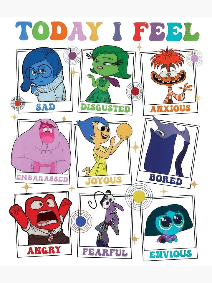 Today I Feel, Inside Out Characters Backpack, Inside Out Movie Backpack, Disney Backpack, Back to School Gifts