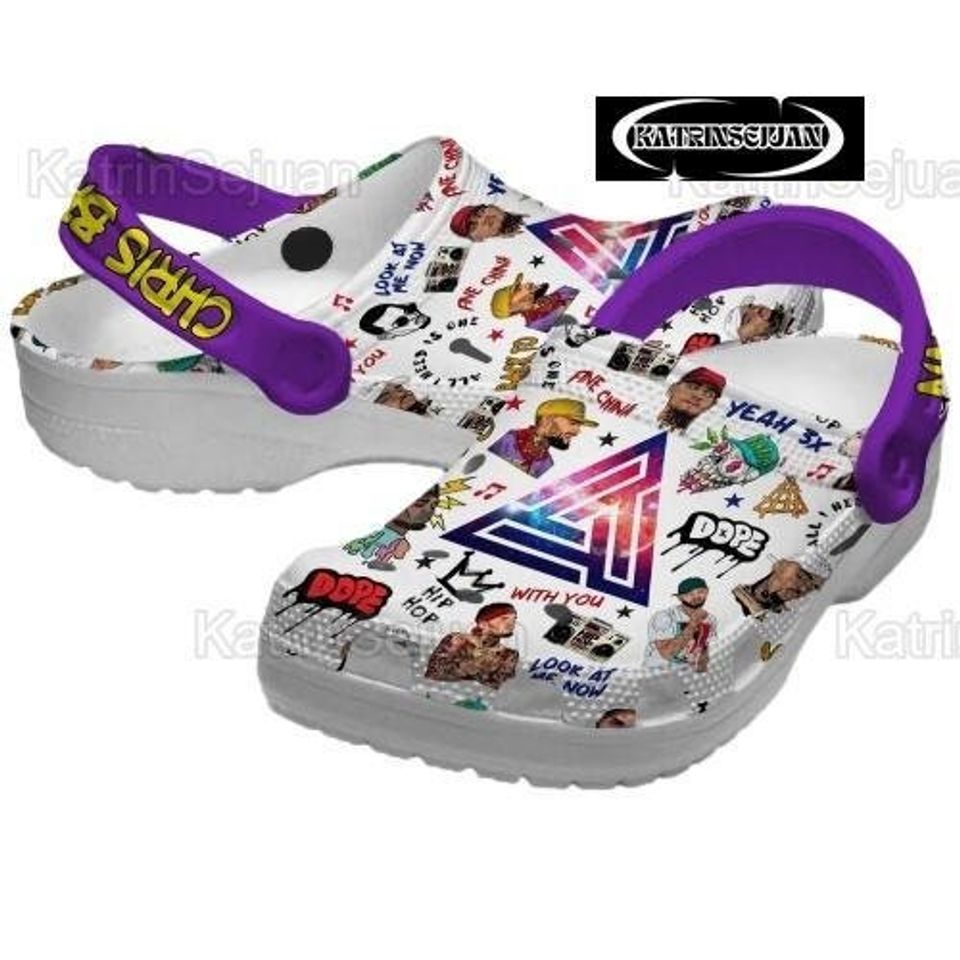 Chris Brown With You Clogs, Chris Brown Tour 2024 Clogs, Casual Shoes For Women, Chris Brown Sandals, Shoes Women, Chris Brown Fan Gi