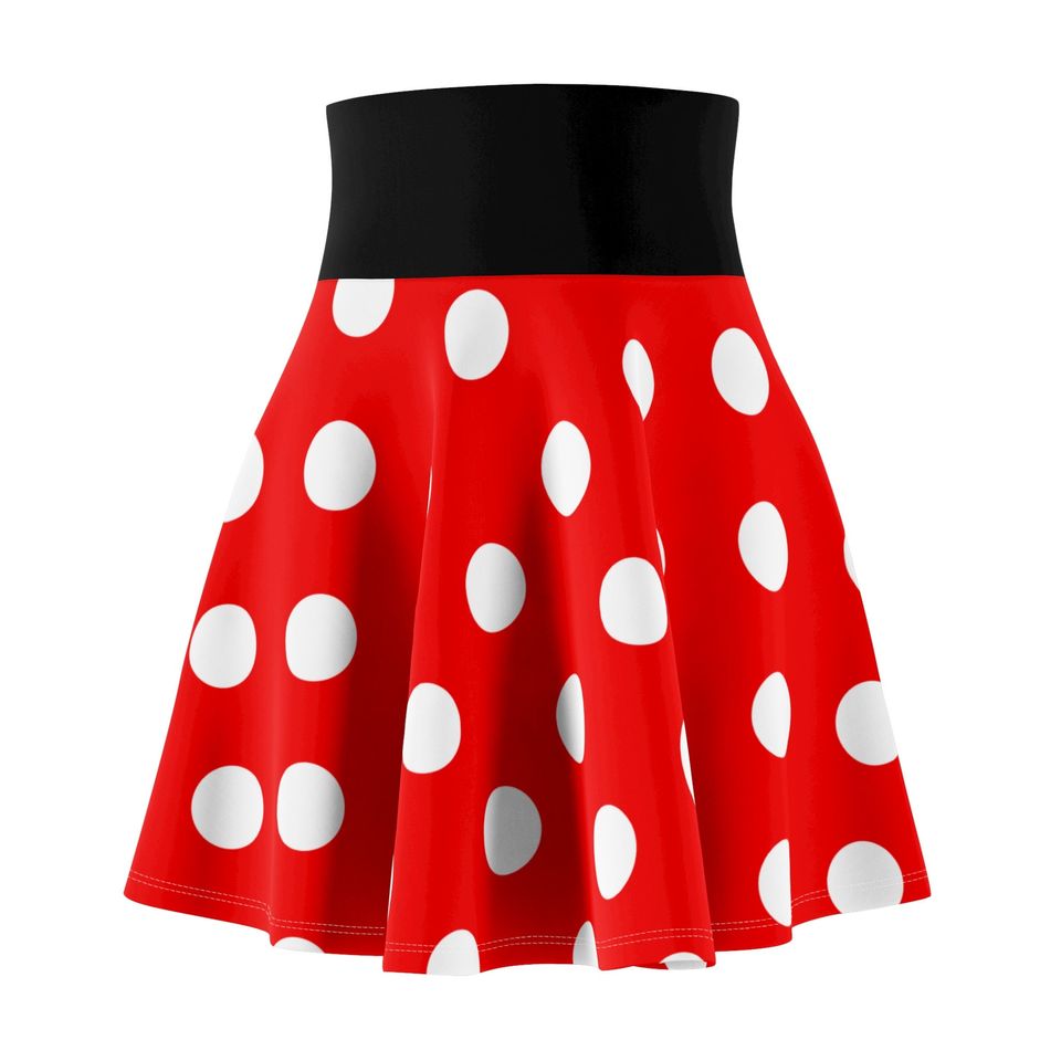 Red and white polka dots women's running skirt