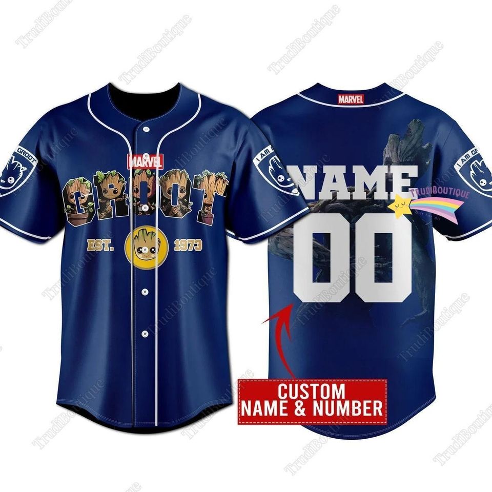 Groot Baseball Jersey, Groot Baseball Shirt, Personalized Comfortable Short Sleeve Sports Jersey For Baseball Lovers
