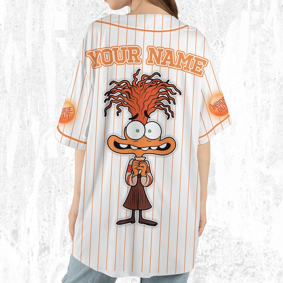Custom Disney Inside Out Anxiety Simple Baseball Jersey, Disney Baseball Jersey