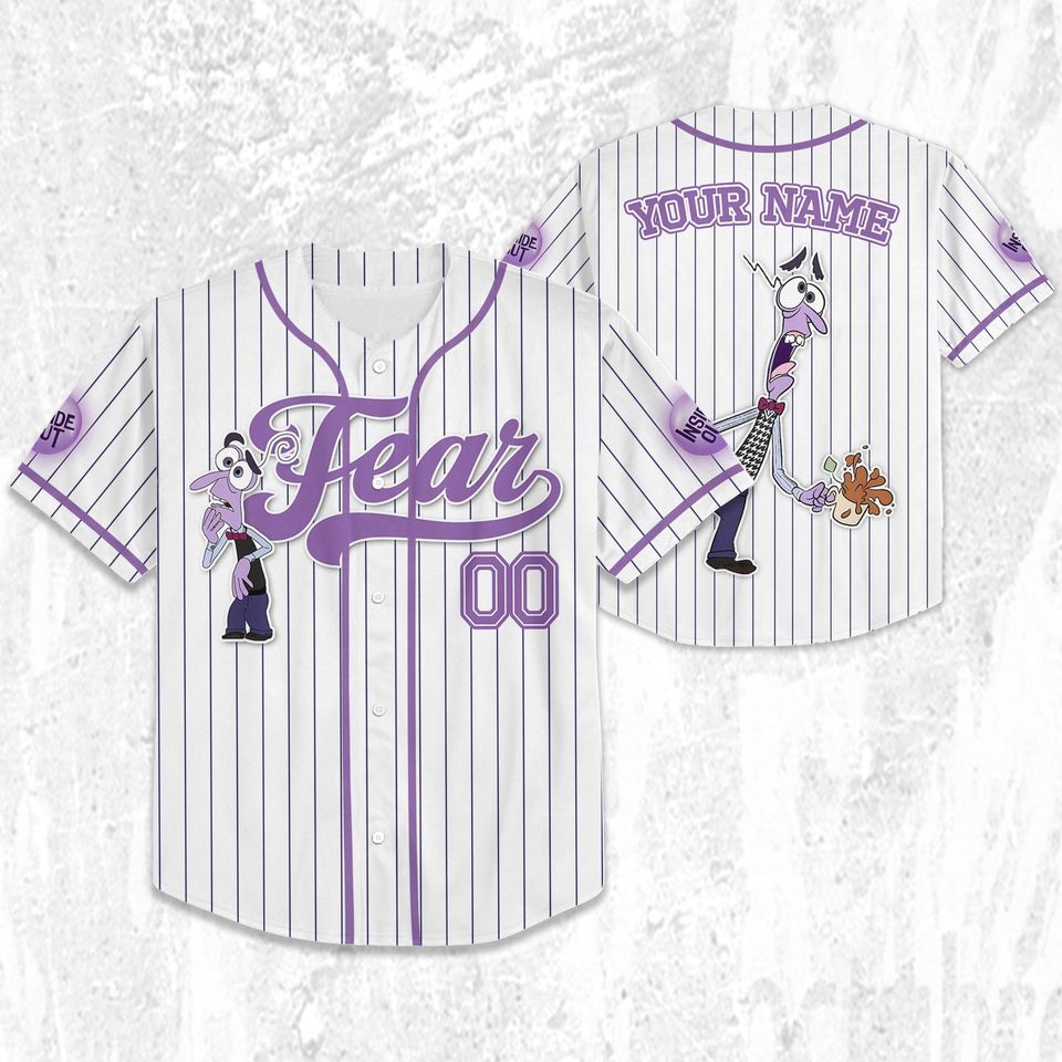 Custom Disney Inside Out Fear Simple Baseball Jersey, Disney Baseball Jersey