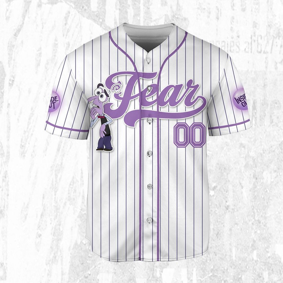 Custom Disney Inside Out Fear Simple Baseball Jersey, Disney Baseball Jersey