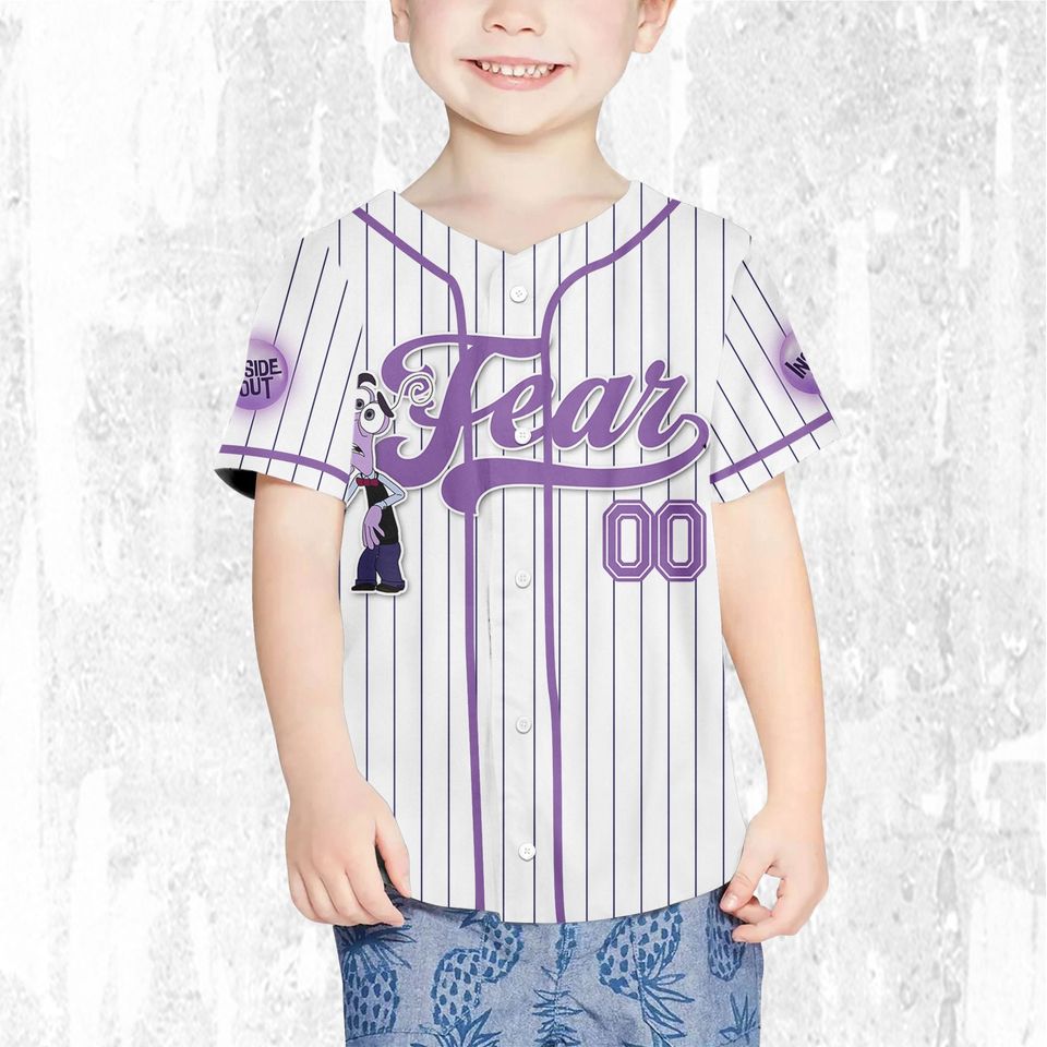 Custom Disney Inside Out Fear Simple Baseball Jersey, Disney Baseball Jersey