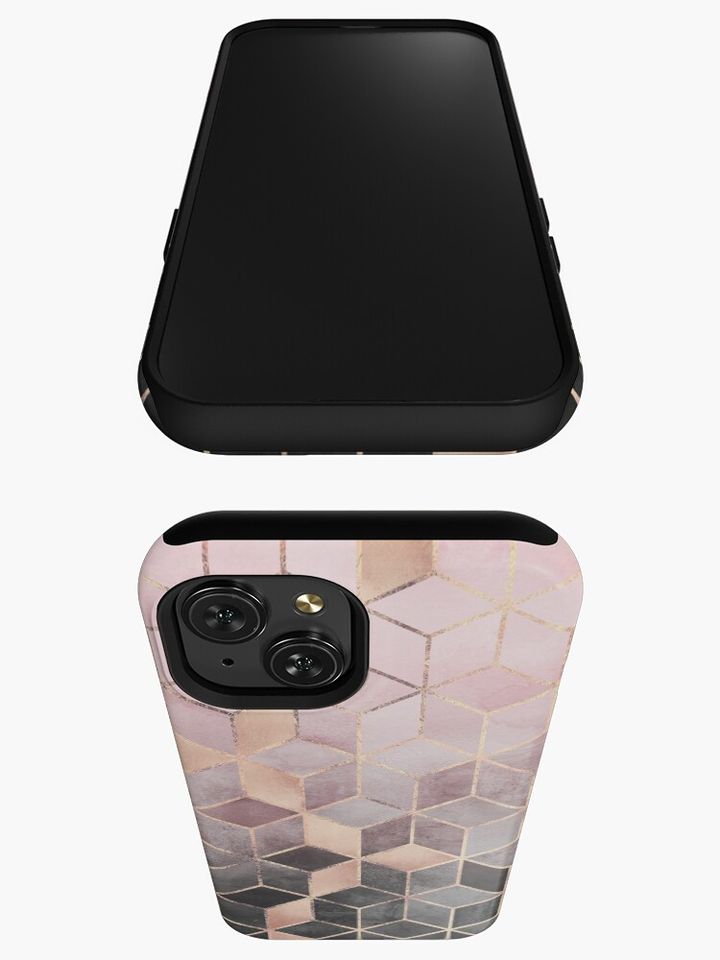 Pink And Grey Gradient Cubes iPhone Case