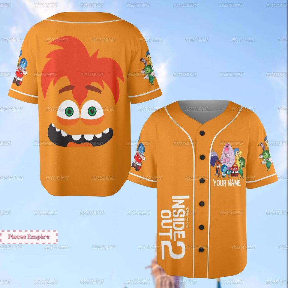 Personalized Inside Out 2 Shirt, Im Anxiety Baseball Shirt, Disney Pixar Jersey