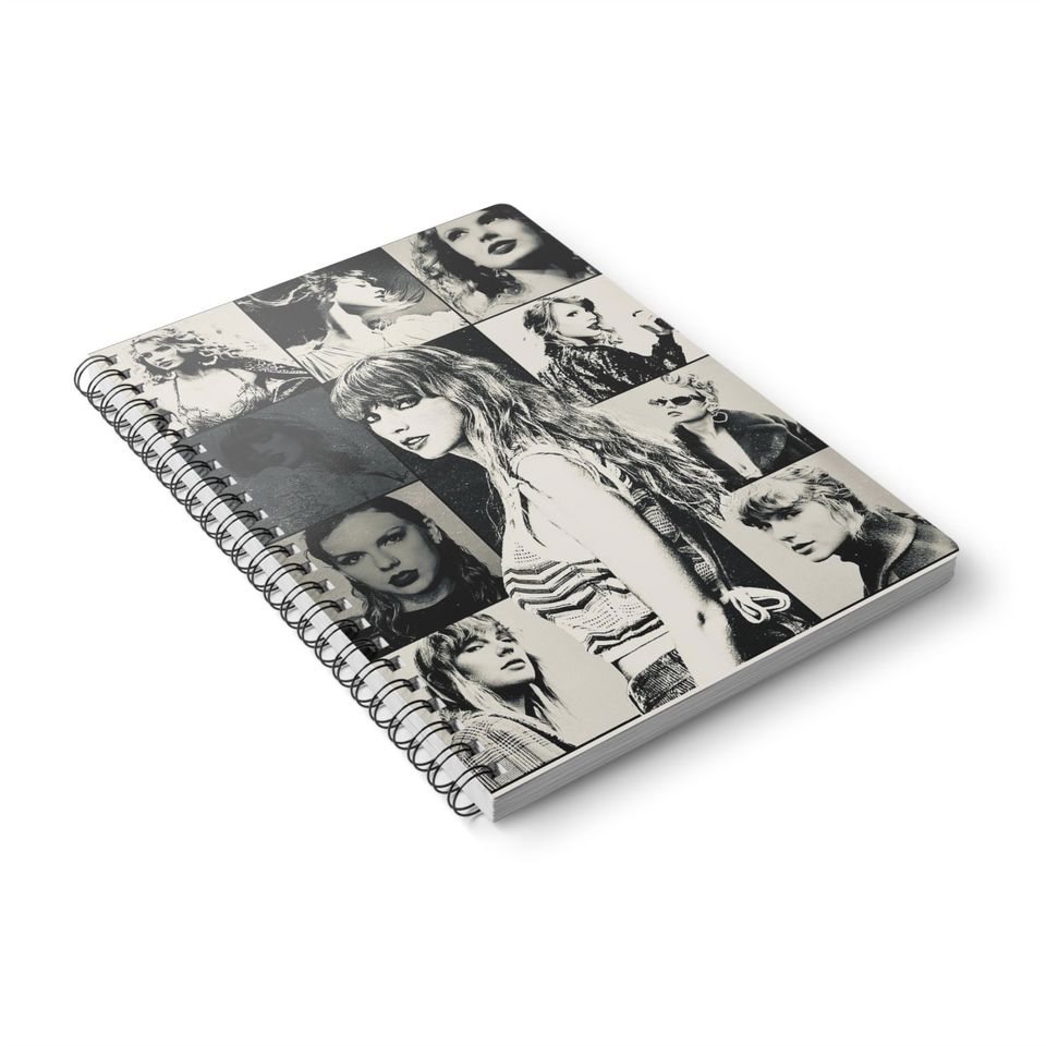 Black and White Eras Tour Wirobound Softcover Notebook, A5
