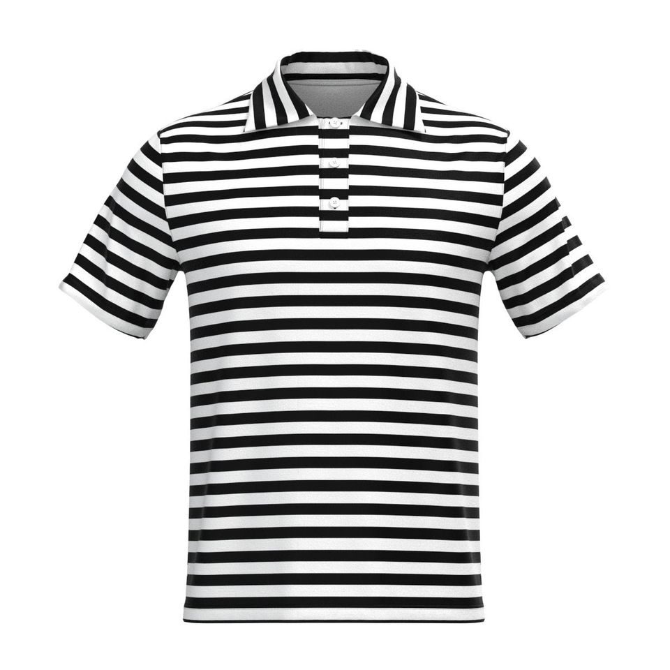 Black White Geometric Pattern Check Checker Box Houndstooth Triangle Hexagon Horizontal Diagonal Stripes Herringbone Collar Polo Tee
