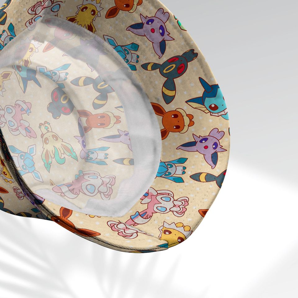 Eevee Evolution Bucket Hat, Evolution Bucket, Cute Hat, Anime Bucket, Eevee Gifts