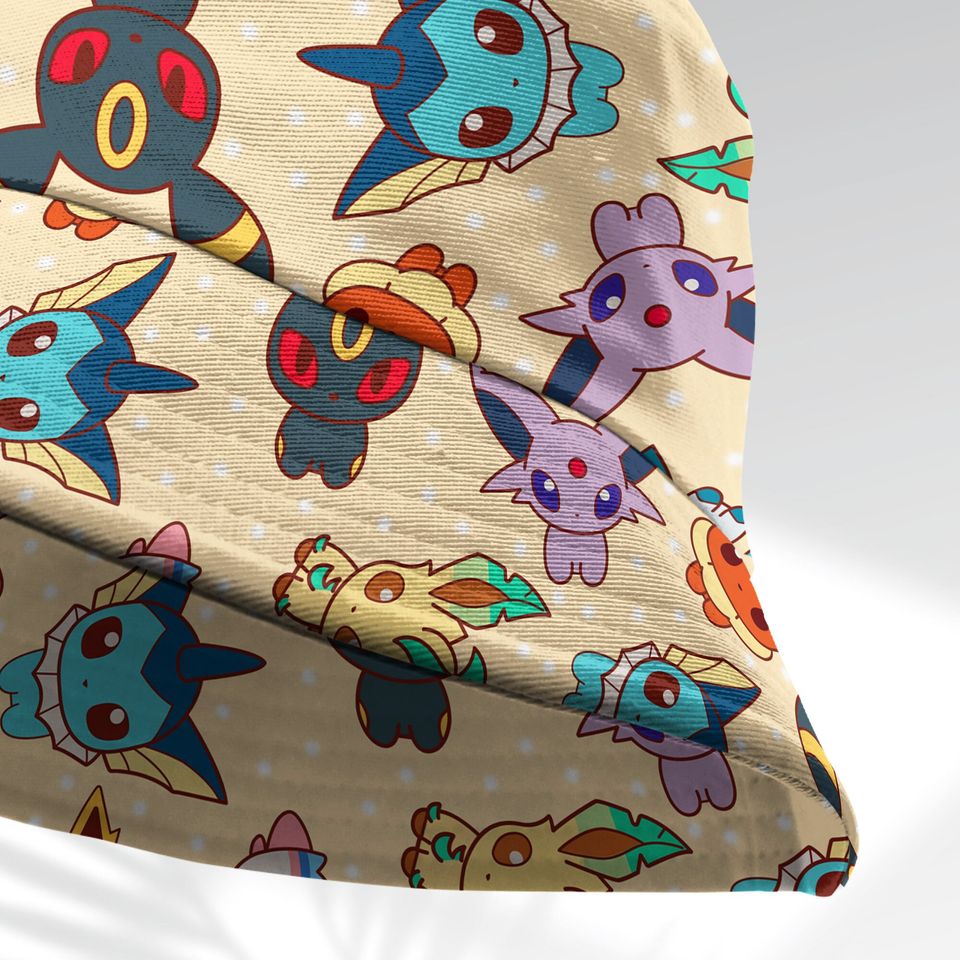 Eevee Evolution Bucket Hat, Evolution Bucket, Cute Hat, Anime Bucket, Eevee Gifts