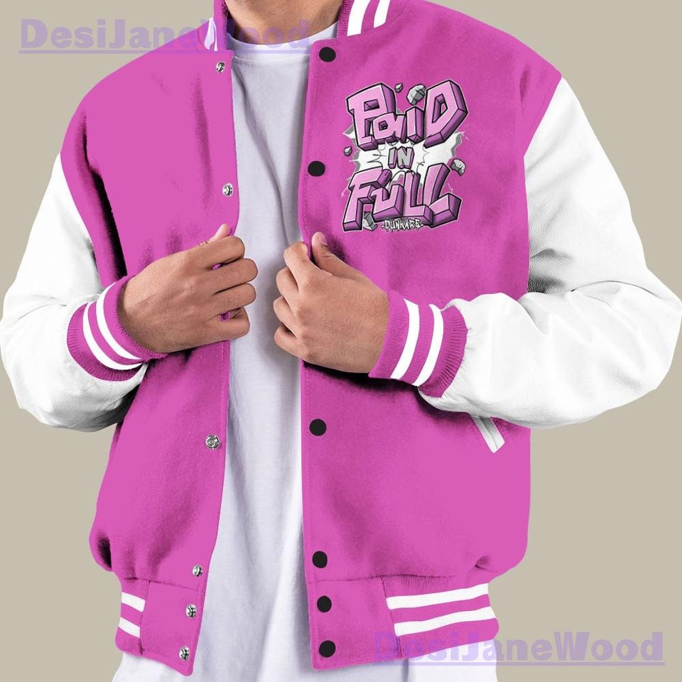 Dunkare 4 Hyper Violet Varsity Jacket - Paid In Full Varsity Jacket Unisex