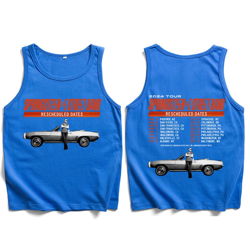 Bruce Springsteen and E Street 2024 Tour Shirts, Music Vintage 90s Tank, Vest Tank Tops T-Shirt, Man Woman Tops Sleeveless