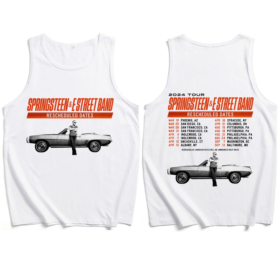 Bruce Springsteen and E Street 2024 Tour Shirts, Music Vintage 90s Tank, Vest Tank Tops T-Shirt, Man Woman Tops Sleeveless