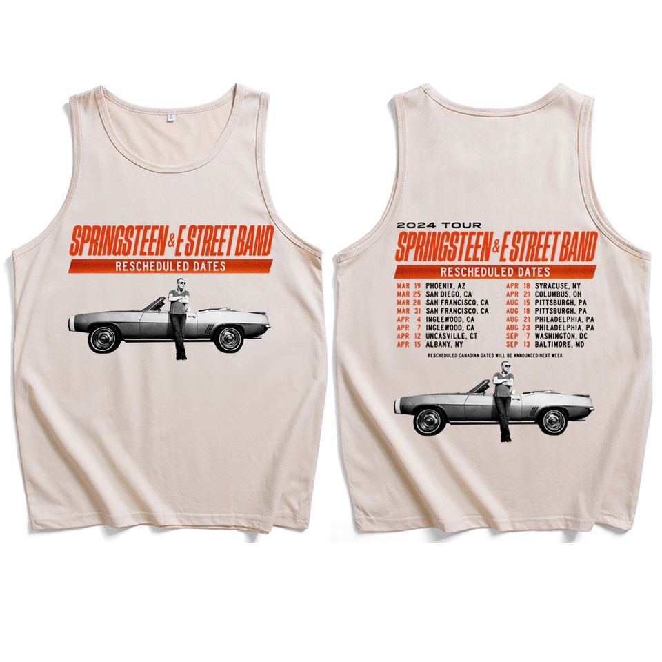 Bruce Springsteen and E Street 2024 Tour Shirts, Music Vintage 90s Tank, Vest Tank Tops T-Shirt, Man Woman Tops Sleeveless