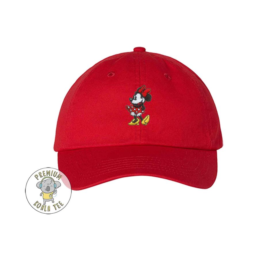 Minnie Mouse Hat, Retro Minnie Embroidered Baseball Cap