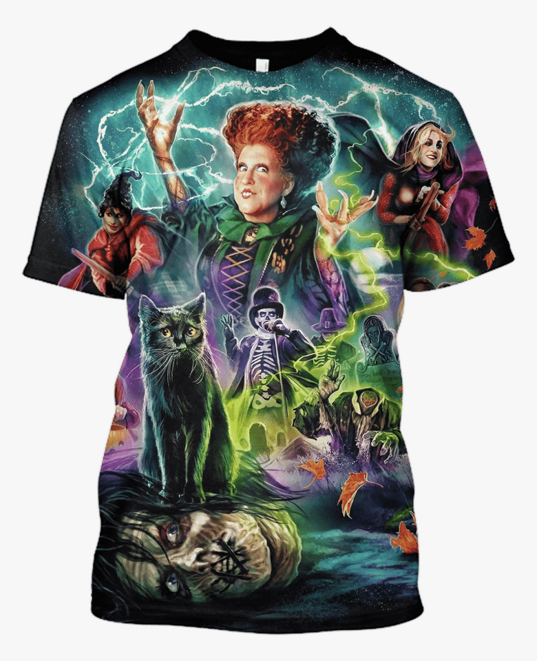 Sanderson Sisters Hocus Pocus Welcome Halloween Tshirt 3D Printed, Casual Tee, All Size Available