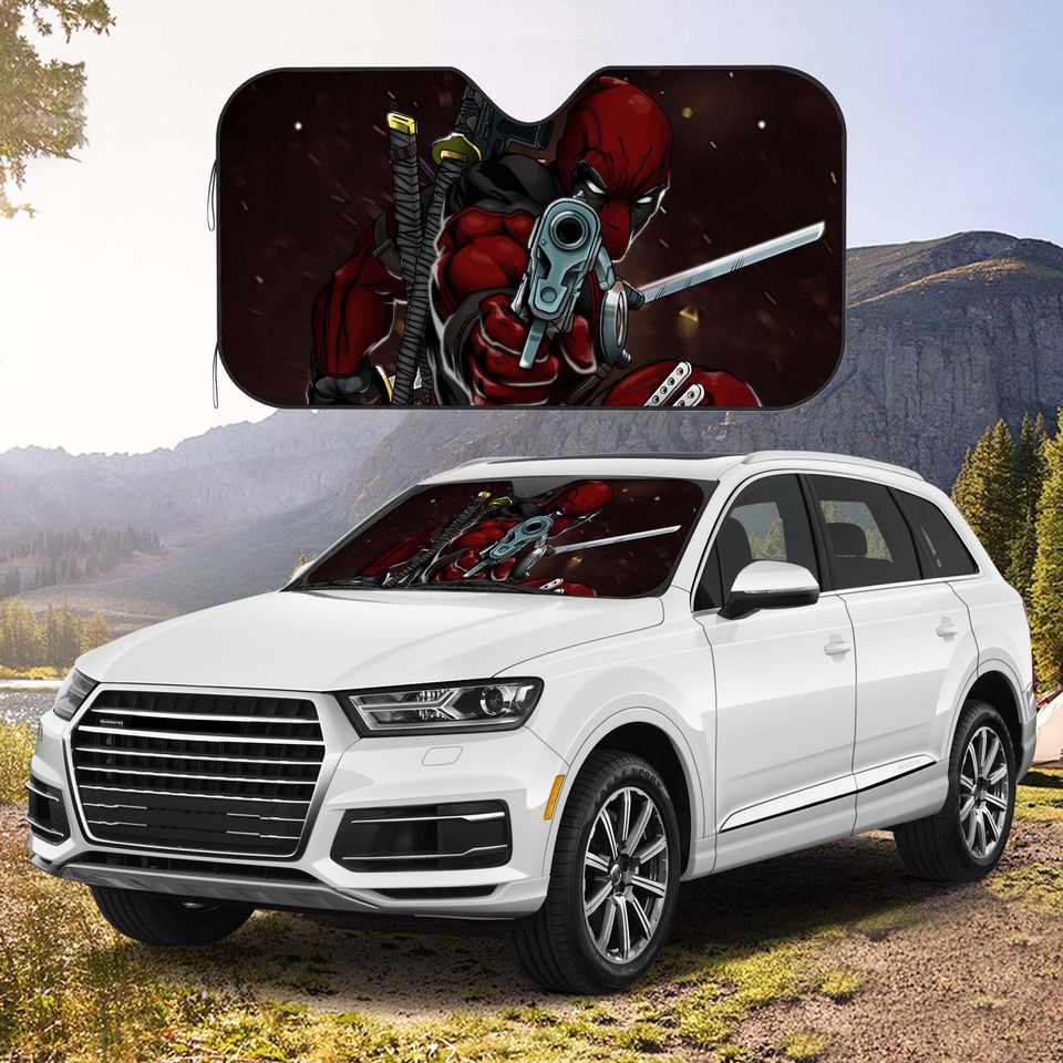 Deadpool Windshield Sun Visor, Windshield Visor, Car Glass Sun Visor, Gifts, Car Decoration, Accessories