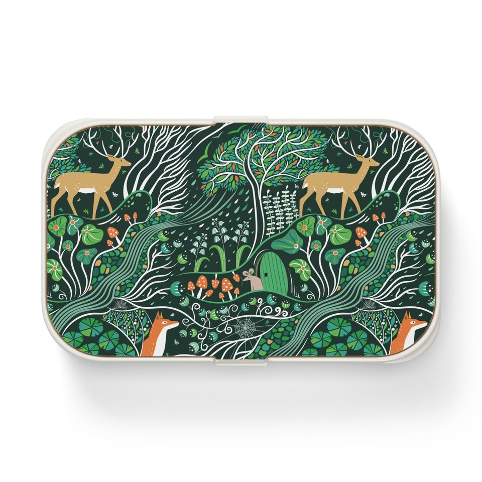 Emerald Forest Bento Lunch Box, Student Lunch Box, Back To School Gift