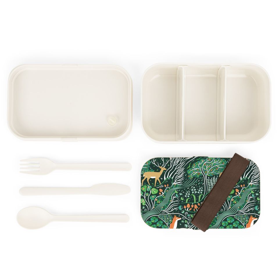 Emerald Forest Bento Lunch Box, Student Lunch Box, Back To School Gift