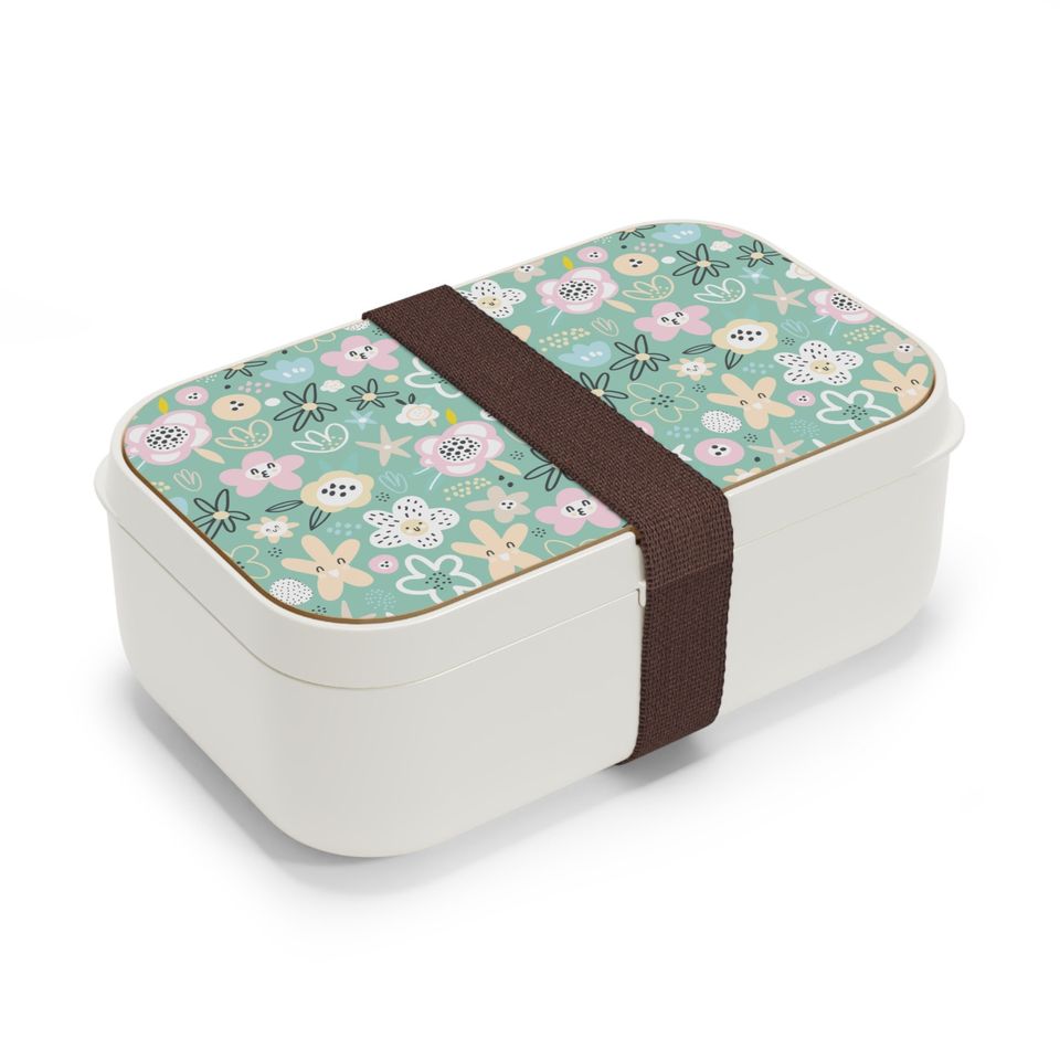Abstract Flowers Bento Lunch Box, Student Lunch Box, Back To School Gift