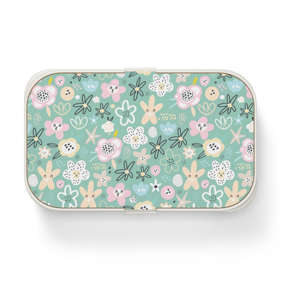 Abstract Flowers Bento Lunch Box, Student Lunch Box, Back To School Gift
