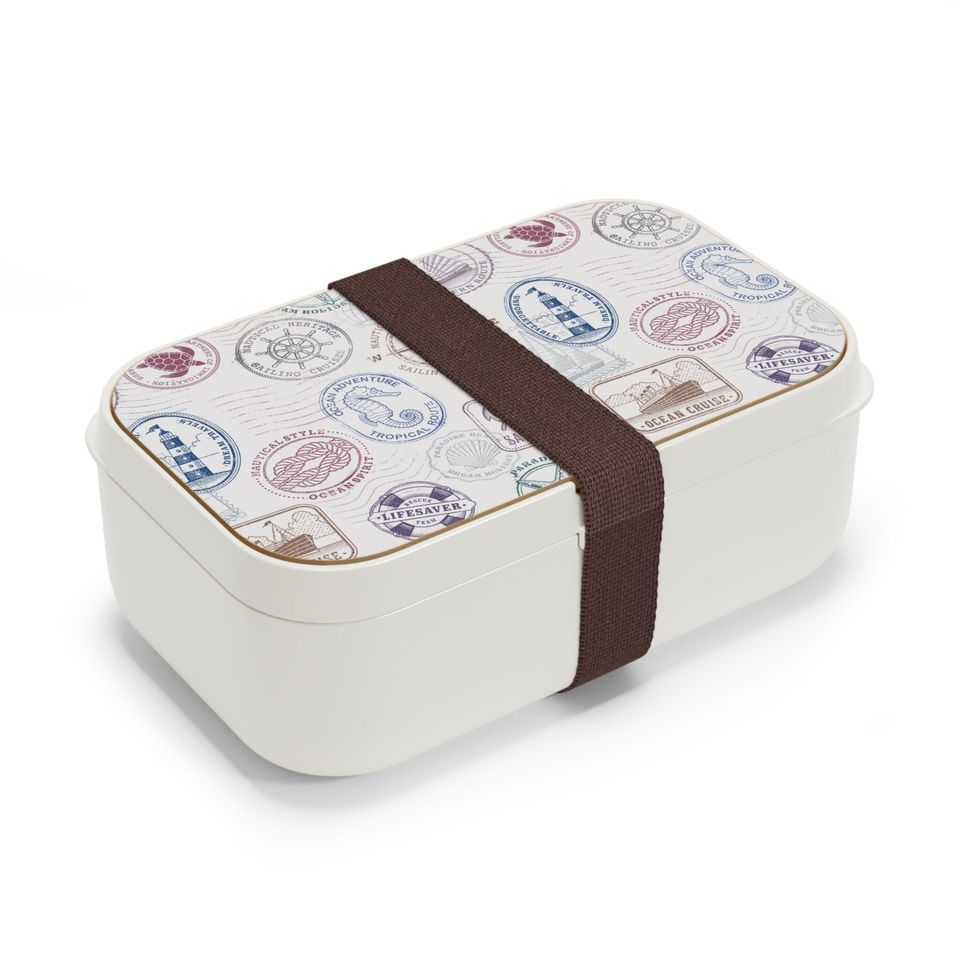 Vintage Nautical Objects Bento Lunch Box, Student Lunch Box, Back To School Gift