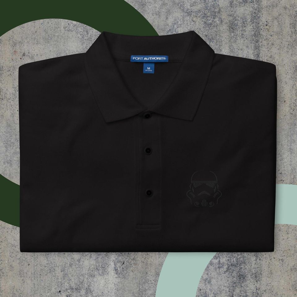 Stormtrooper-Inspired Embroidered Dry Fit Polo  Galactic Style for Every Day