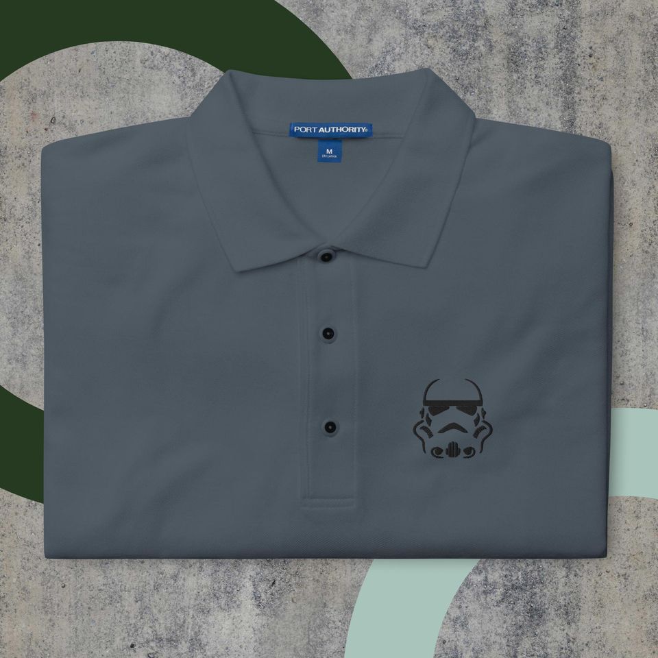 Stormtrooper-Inspired Embroidered Dry Fit Polo  Galactic Style for Every Day