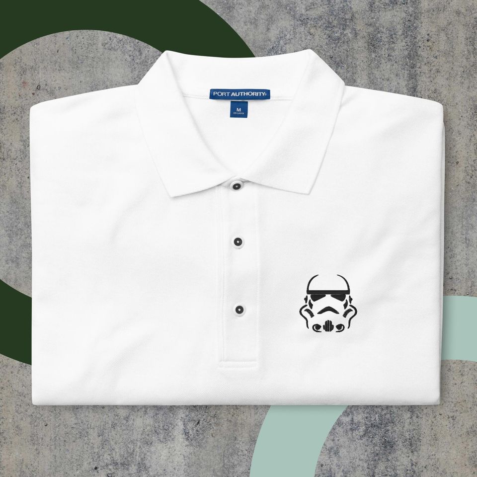Stormtrooper-Inspired Embroidered Dry Fit Polo  Galactic Style for Every Day