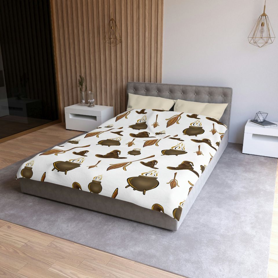 Harry Potter Inspired Microfiber Duvet Cover / Sorting Hat / Cauldron /Bedroom Collection / Flying Broom / Home Decor