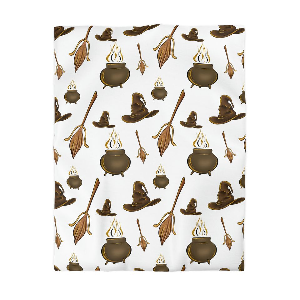 Harry Potter Inspired Microfiber Duvet Cover / Sorting Hat / Cauldron /Bedroom Collection / Flying Broom / Home Decor
