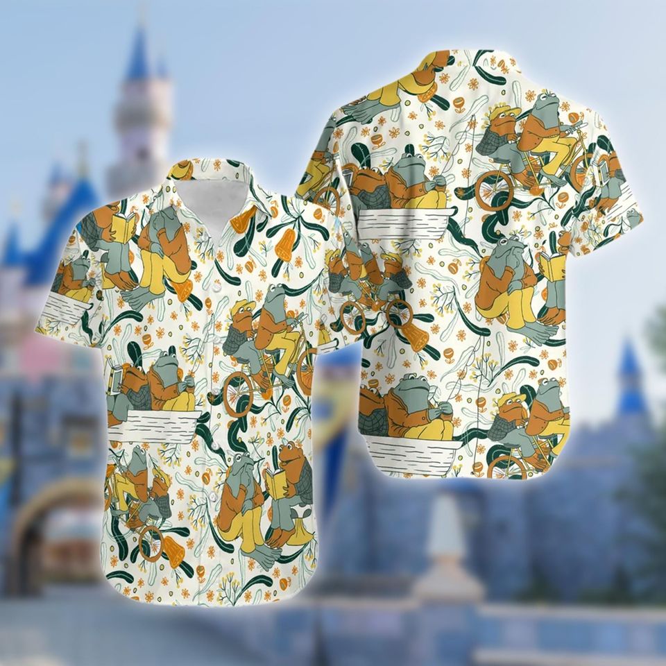 Frog and Toad Hawaiian Shirt, Frog Hawaii Shirt, Funny Sheep Summer Vacation Hawaii Shirt, Sheep Button Up Hawaiian Shirt