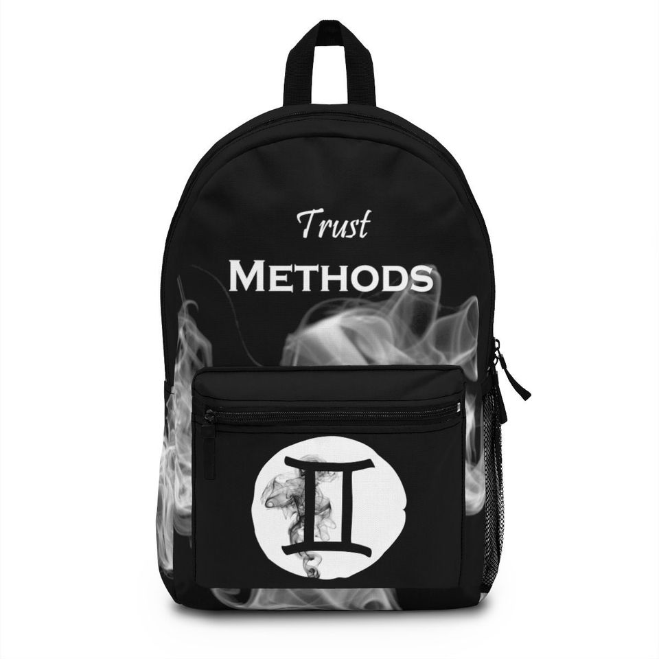 Trust Methods Zodiac Air Sign Gemini Back to School Backpack Bag Black