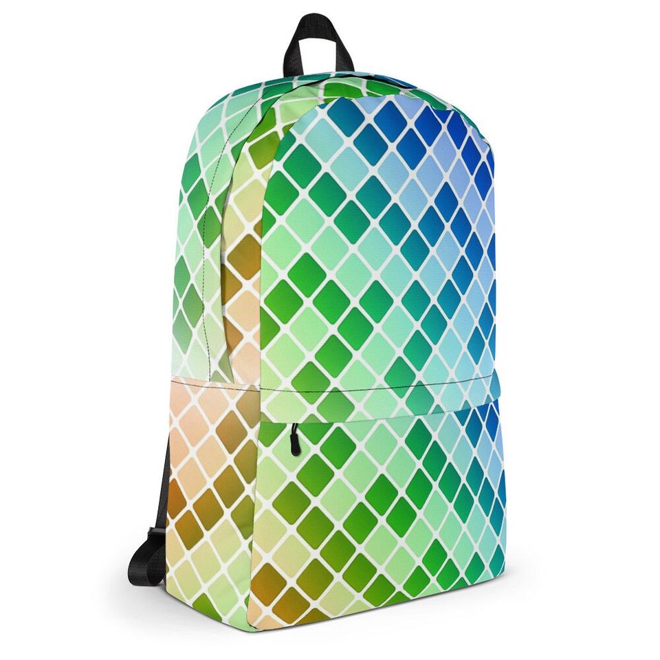 Geometric Pattern Backpack / Cool Color Backpack / Crazy Design Bag / Weird Design Backpack / Back to School Backpack