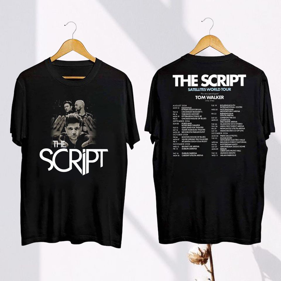 Vintage The Script Tour 2024 T-Shirt, The Script Band Fan Shirt, The Script Satellites World Tour, The Script Band Merch, The Script Shirt