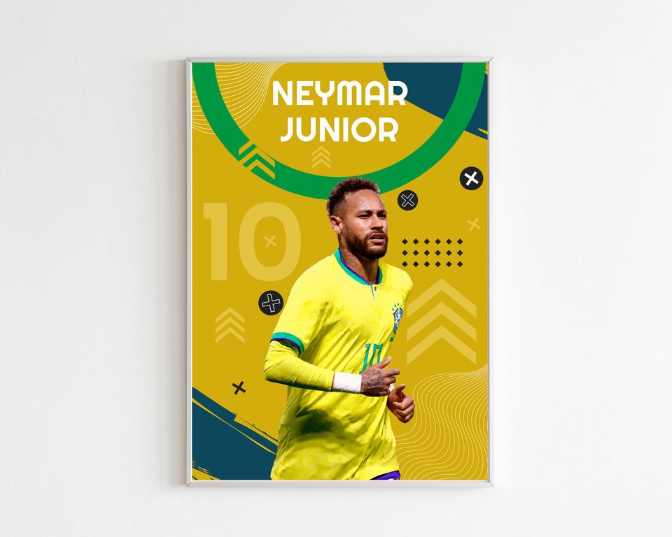 Neymar Junior Poster, Large Soccer Art