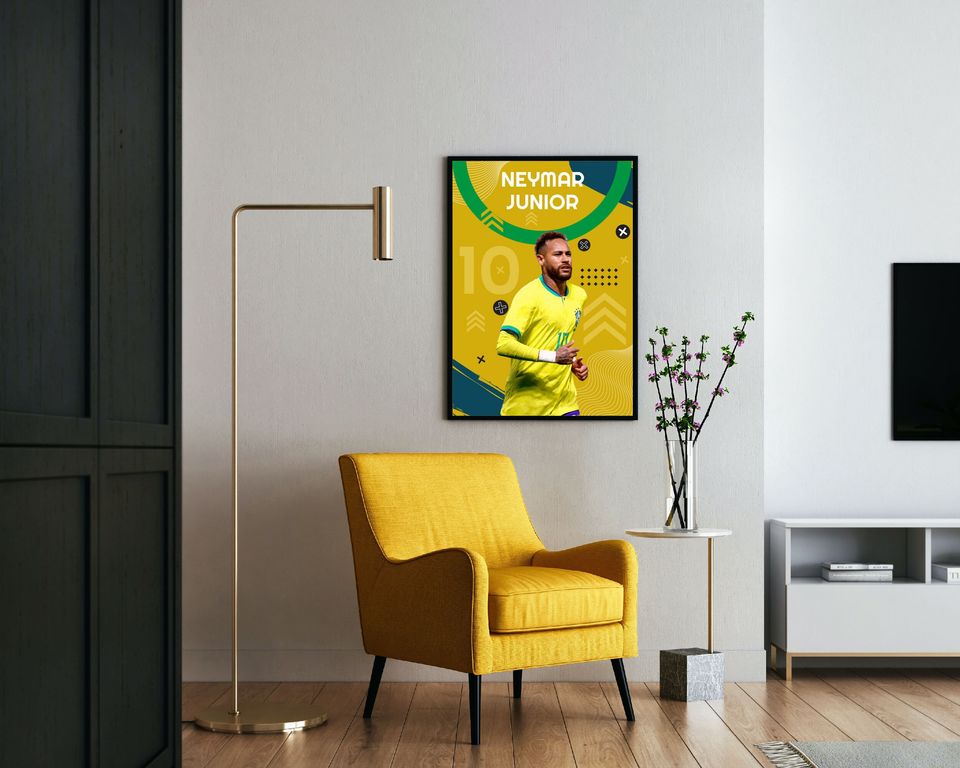 Neymar Junior Poster, Large Soccer Art
