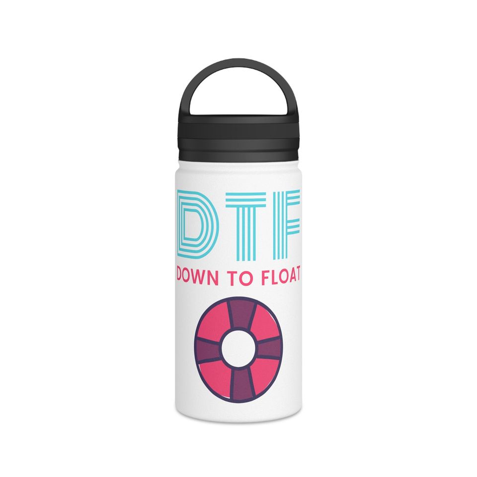 Down to Float Stainless Steel Water Bottle, Handle Lid