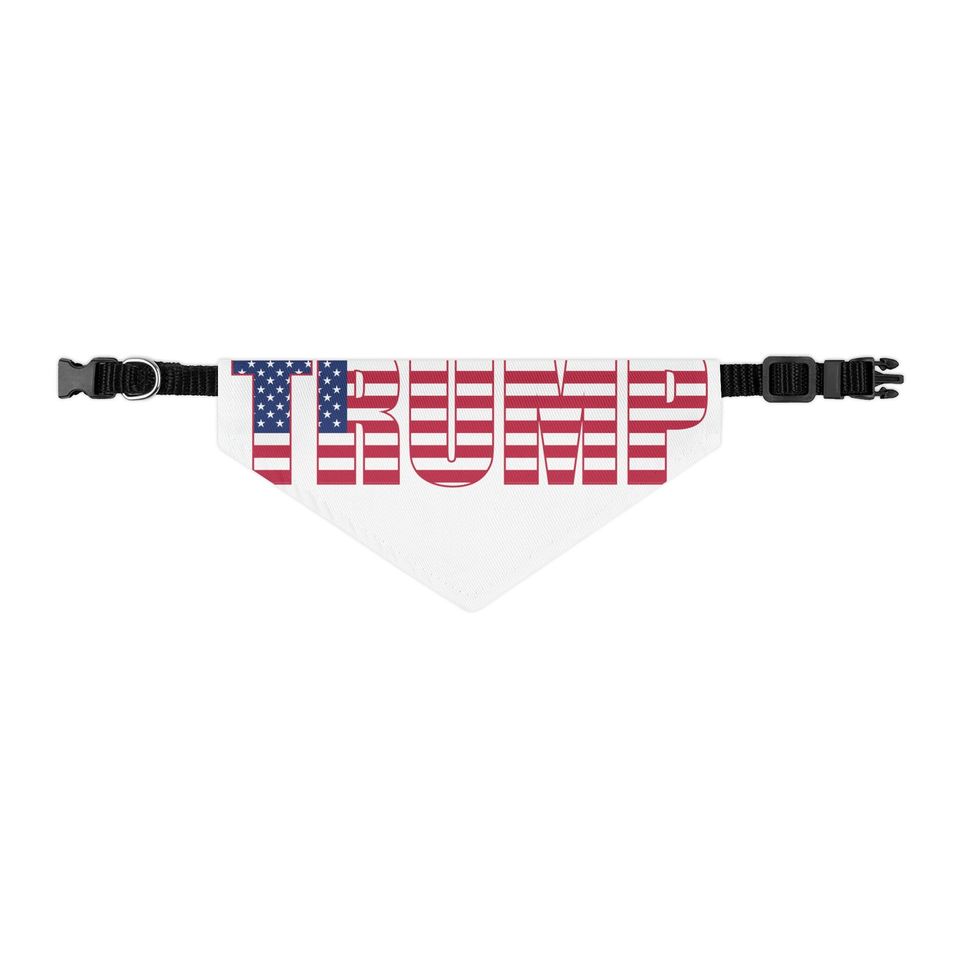 Trump Red, White & Blue Pet Bandana Collar - Adjustable, Durable, 4 Sizes