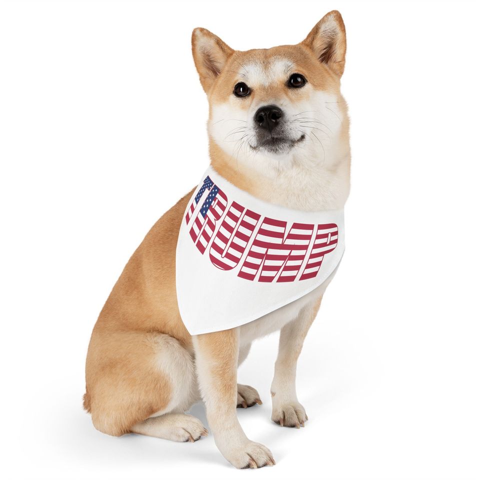 Trump Red, White & Blue Pet Bandana Collar - Adjustable, Durable, 4 Sizes