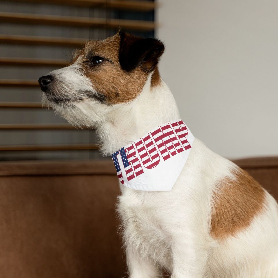 Trump Red, White & Blue Pet Bandana Collar - Adjustable, Durable, 4 Sizes